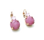 Mariana Earrings Dainty Round Pinks Austrian Crystals My Treasures Coll. - Image 3