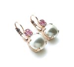 Mariana Earrings Classy Pearl Mineral & Lt Rose Austrian Crystals My Treasures Coll. - Image 2