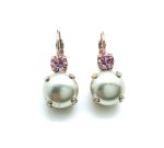 Mariana Earrings Classy Pearl Mineral & Lt Rose Austrian Crystals My Treasures Coll.