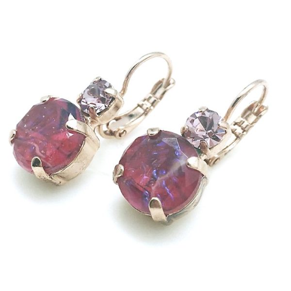 Mariana Earrings Lovely Clear & Ruby Rhinestone Swarovski Crystals My Treasures Coll.