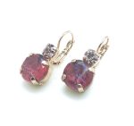 Mariana Earrings Lovely Clear & Ruby Rhinestone Swarovski Crystals My Treasures Coll. - Image 3