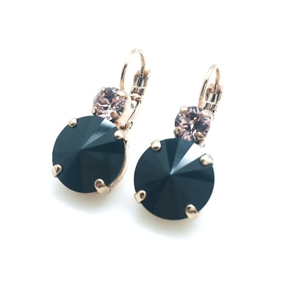 Mariana Earrings Sophisticated Jet & Vintage Rose Black Velvet Songbook Coll.