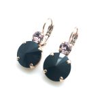 Mariana Earrings Sophisticated Jet & Vintage Rose Black Velvet Songbook Coll. - Image 3