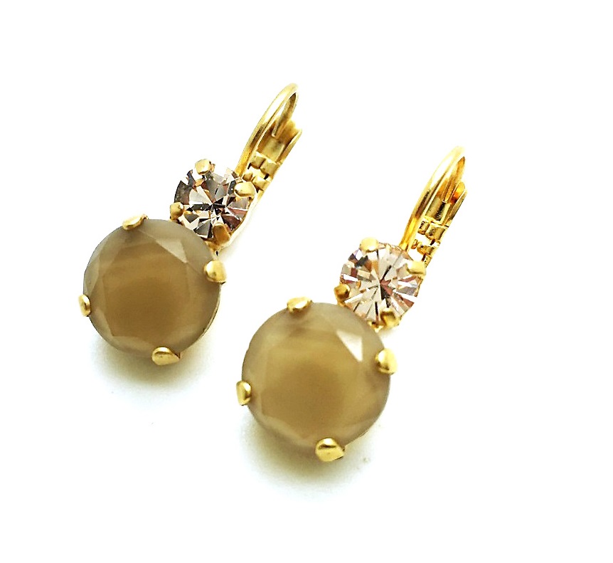 E-1062-1078-RG6 (1) Mariana Earrings Simply Elegant Nude Czech & Clear Swarovski Crystals Kalahari Africa Coll. - Image 1