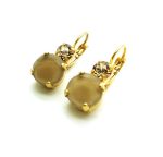 Mariana Earrings Simply Elegant Nude Czech & Clear Swarovski Crystals Kalahari Africa Coll. - Image 2