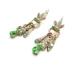 Mariana Earrings Chandelier Blues & Greens Swarovski Crystals Zambezi Africa Coll. - Image 3