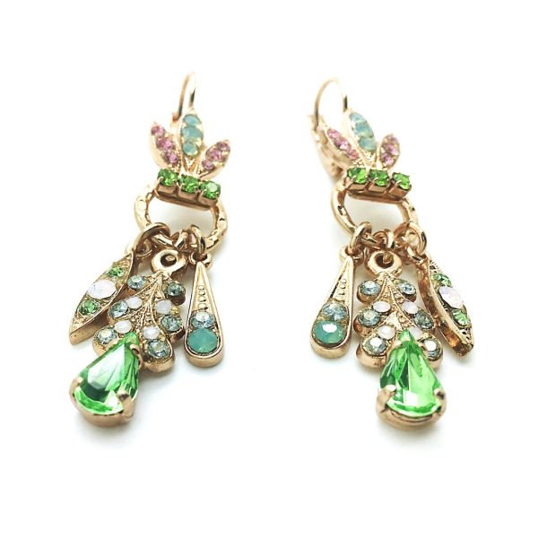 Mariana Earrings Chandelier Blues & Greens Swarovski Crystals Zambezi Africa Coll.