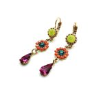 Mariana Earrings Adorable Dangling Colorful Austrian Crystals Masai Africa Coll. - Image 2