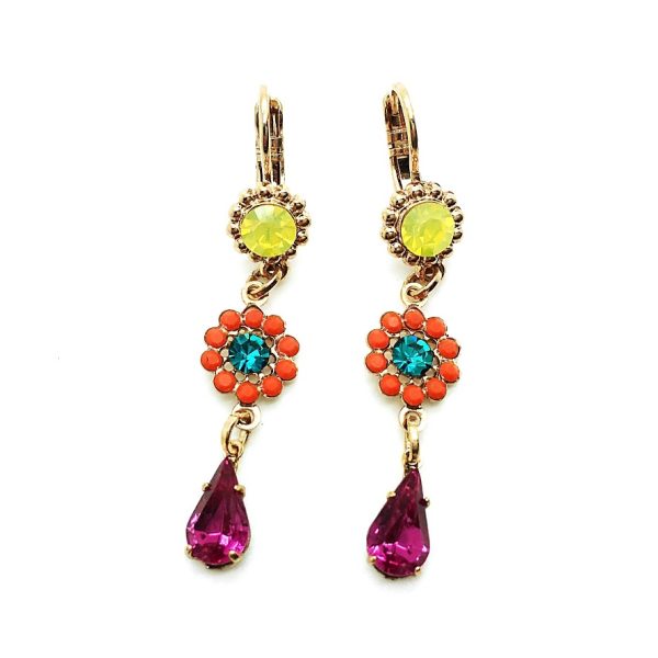 Mariana Earrings Adorable Dangling Colorful Austrian Crystals Masai Africa Coll.