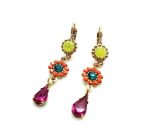 Mariana Earrings Adorable Dangling Colorful Austrian Crystals Masai Africa Coll. - Image 3