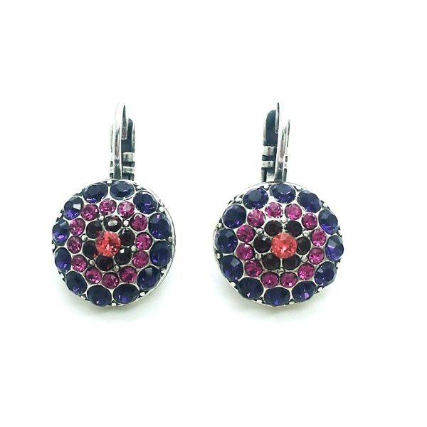 Mariana Earrings Odyssey Coll. Alluring Purple, Fuchsia, Ruby & Peach Austrian Crystals