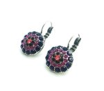 Mariana Earrings Odyssey Coll. Alluring Purple, Fuchsia, Ruby & Peach Austrian Crystals - Image 2