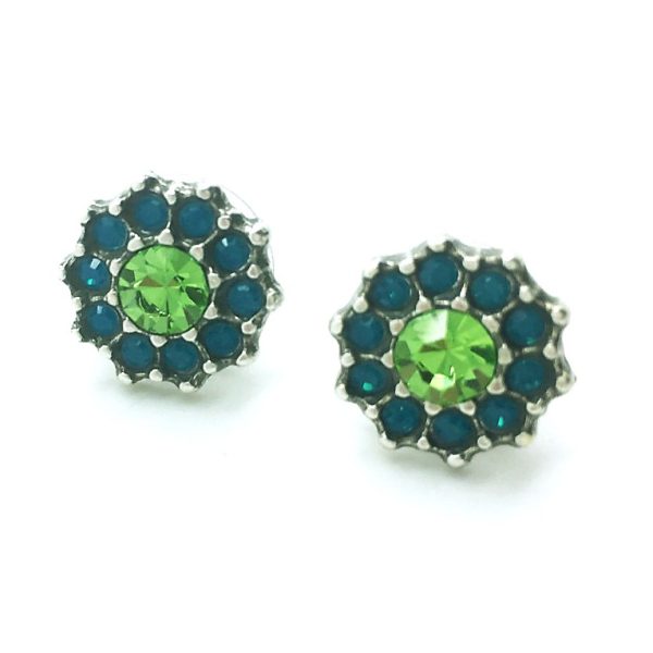 Mariana Earrings Floral Greens Swarovski Crystals Caprioska Cocktail Hour Coll.