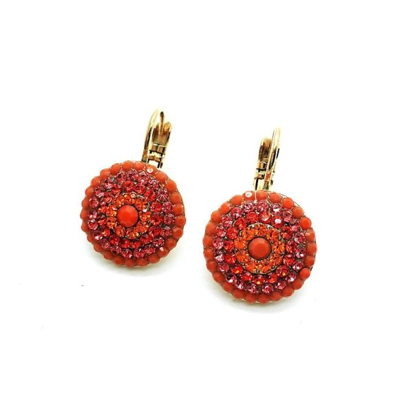 Mariana Earrings Stunning Shades of Orange Swarovski Crystals Saffron Silk Road Coll.