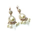 Mariana Earrings Chandelier Pearl Mineral, Clear & AB Swarovski Crystals My Treasures Coll. - Image 3