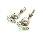 Mariana Earrings Chandelier Pearl Mineral, Clear & AB Swarovski Crystals My Treasures Coll. - Image 2