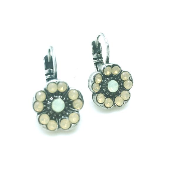Earrings By Mariana Woman Flower Pacific and Sand Opal Swarovski Crystals