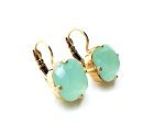 Mariana Earrings Simply Elegant Lt Green Opal Swarovski Crystals My Treasures Coll. - Image 3