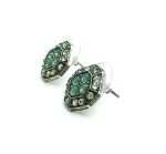 Mariana Earrings Octagon Shaped Greens Austrian Crystals My Treasures Coll. - Image 2