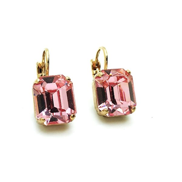 Mariana Earrings Lovely Lt Rose Austrian Crystals Breast Cancer Awareness Icons Coll.