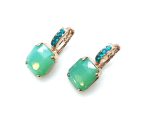 Mariana Earrings Gorgeous Pacific Opal & Blue Zircon Swarovski Crystals Congo Africa Coll. - Image 3