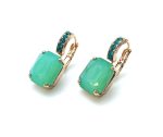 Mariana Earrings Gorgeous Pacific Opal & Blue Zircon Swarovski Crystals Congo Africa Coll. - Image 2