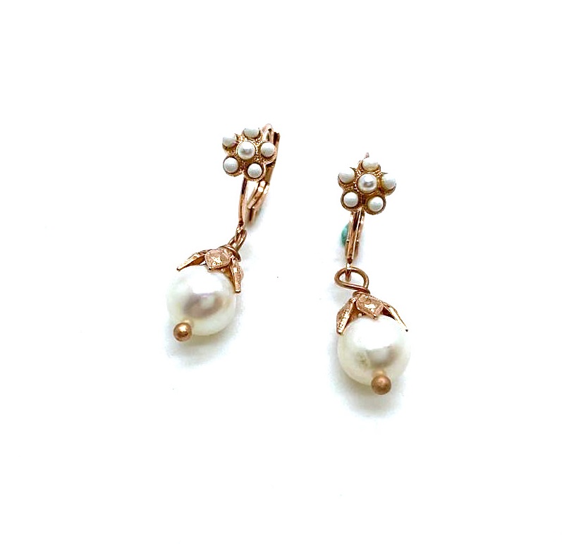 E-1423-3-M5087-RG6 (2) Mariana Earrings Exude Elegance Pearl Mineral My Treasures Coll. - Image 1