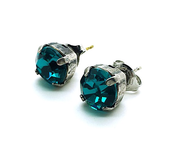 Mariana Earrings Dainty Blue Zircon Austrian Crystals My Treasures Coll.