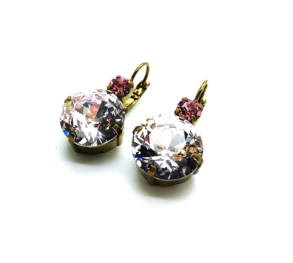 E-1506-319-EG6 (2) Earrings By Mariana Woman Charming Pinks Swarovski Crystals -EG - Image 1