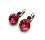 Mariana Earrings Stunning Fuchsia Swarovski Crystals My Treasures Coll. - Image 2