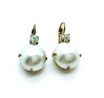 Mariana Earrings Timeless Pearl Mineral & Moonlight Austrian Crystals My Treasures Coll.