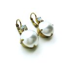 Mariana Earrings Timeless Pearl Mineral & Moonlight Austrian Crystals My Treasures Coll. - Image 3