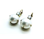 Mariana Earrings Timeless Pearl Mineral & Moonlight Austrian Crystals My Treasures Coll. - Image 2