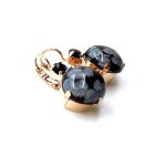 Mariana Earrings Timeless Round Snowflake Obsidian Mineral & Jet Black Crystal Swarovski My Treasures Coll.-Rose Gold - Image 3