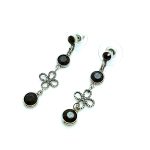 Mariana Earrings Dangling Jet Black Swarovski Crystals My Treasures Coll.