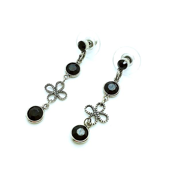 Mariana Earrings Dangling Jet Black Swarovski Crystals My Treasures Coll.