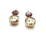 Mariana Earrings Odyssey Coll. Exquisite Champagne & Ruby Zoisite Austrian Crystals - Image 2
