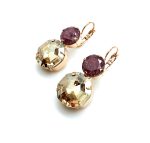 Mariana Earrings Odyssey Coll. Exquisite Champagne & Ruby Zoisite Austrian Crystals