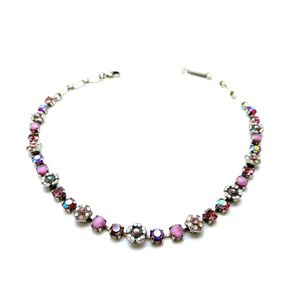 Necklace By Mariana Woman Adorable Floral Pinks and AB Swarovski Crystals