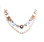 Mariana Necklace Exquisite MOP Mineral, Clear, AB & Whites Austrian Crystals Sea Shell Nature Coll. - Image 2