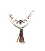 Mariana Necklace Exquisite MOP Mineral, Clear, AB & Whites Austrian Crystals Sea Shell Nature Coll. - Image 3