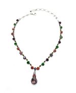 Necklace By Mariana Woman Siam, Amethyst and Fern Green Swarovski Crystals