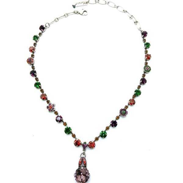 Necklace By Mariana Woman Siam, Amethyst and Fern Green Swarovski Crystals