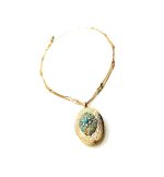 Mariana Necklace Pendant Locket Turquoise & AB Austrian Crystals My Treasures Coll. - Image 2
