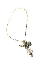 Mariana Necklace Pendant Hamsa & Charms Beaded Pearl Mineral & Clear Crystals Swarovski Sweet Summer Coll. - Image 3