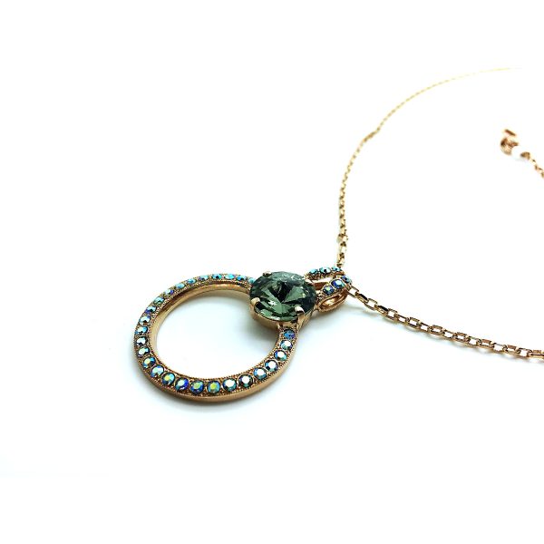 Mariana Necklace Pendant Gorgeous Blk Diamond & AB Swarovski Crystals My Treasures Coll.