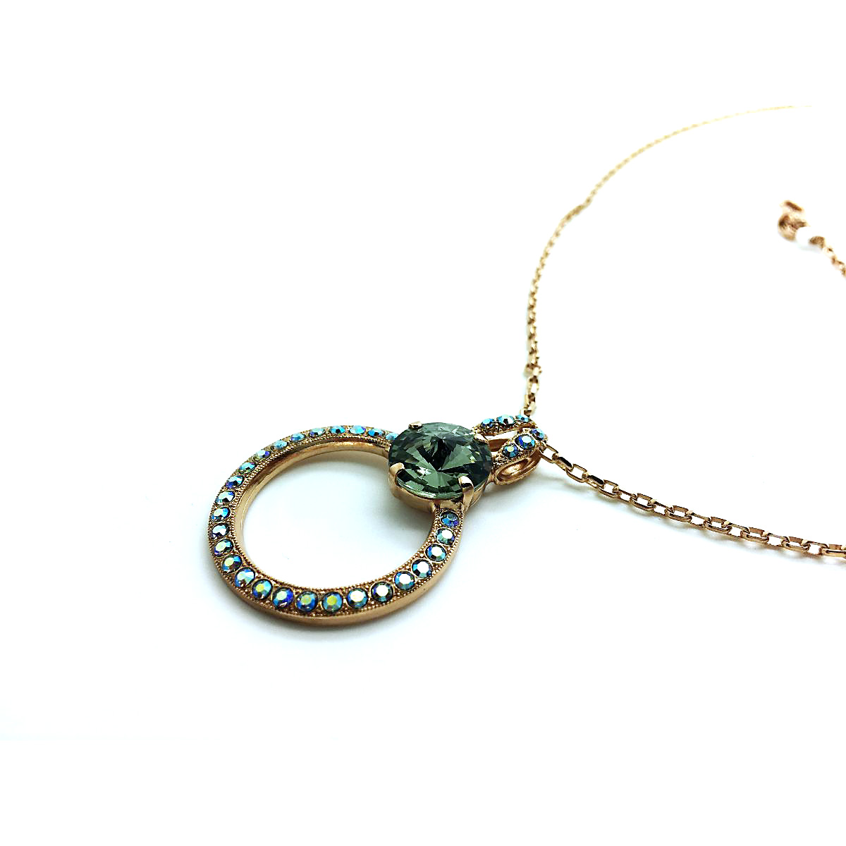 N-5030-2-215-RG (2) Mariana Necklace Pendant Gorgeous Blk Diamond & AB Swarovski Crystals My Treasures Coll. - Image 1