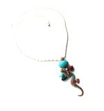 Mariana Necklace Pendant Sea Horse Colorful Swarovski Crystals & Howlite Chinese Turq Mineral My Treasures Coll. - Image 3