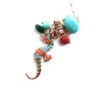 Mariana Necklace Pendant Sea Horse Colorful Swarovski Crystals & Howlite Chinese Turq Mineral My Treasures Coll.