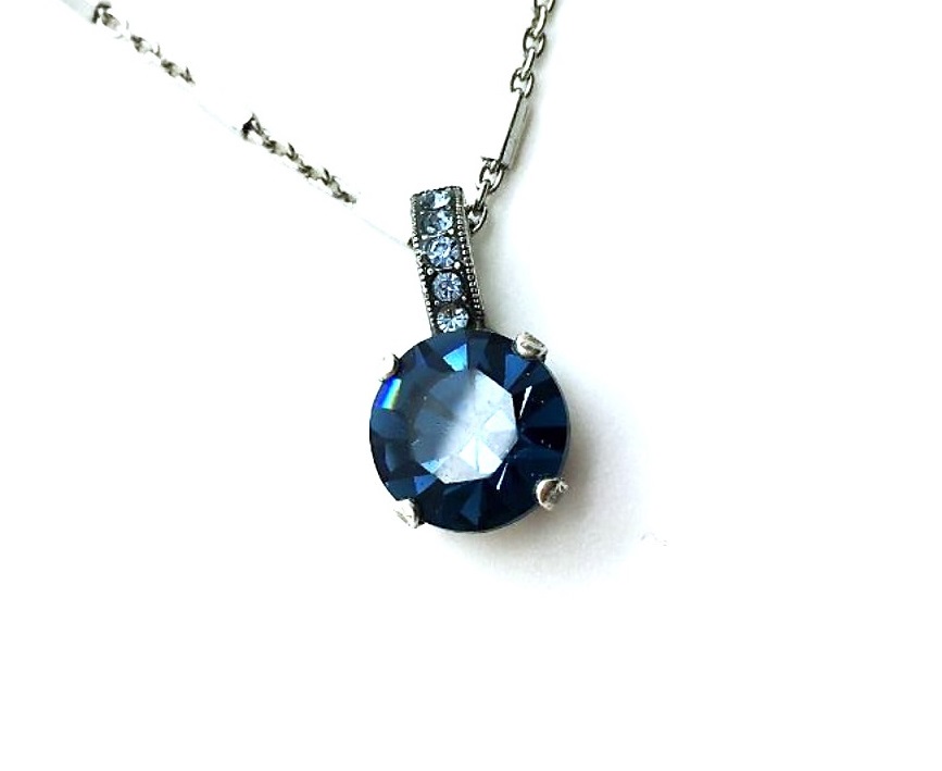 N-5062-21120-SP (2) Mariana Necklace Pendant Stunning Sapphire & Aquamarine Austrian Crystals My Treasures Coll. - Image 1
